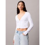 Calvin Klein Bayan A-ls WVN LBL 2x2 Ctt Lv047c204g Diğer Gündelik Gömlekler, Beyaz (Parlak Beyaz), XL