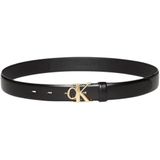 Calvin Klein Bayan Ck Buckle 30 mm Sabit Kemer Lv04f7054g Kemer (1'li Paket), Siyah (Siyah/Antik Açık Altın), 85
