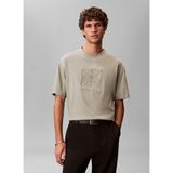 Calvin Klein Bej Erkek Logo Baskılı T-Shirt LV04LE200GPEZ_SS Rlxd Premıum Inter