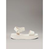 Calvin Klein Bej Kadın Sandalet Velcro Webbing MG Tekstil Malzeme ile Rahat Tasarım