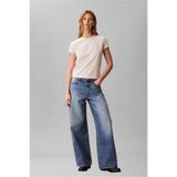 Calvin Klein Bej Kadın Standart Desenli T-Shirt A - Ss Classıc 20S Jsy Logo Grap
