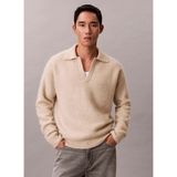 Calvin Klein Beyaz Erkek Bisiklet Yaka Normal Kazak LV04LD307GPD7_LS Brushed Alpaca Joh