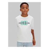 Calvin Klein Beyaz Erkek Çocuk Baskılı T-Shirt LVCKSJA11BYAF