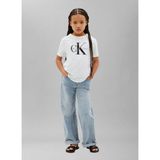 Calvin Klein Beyaz Erkek Çocuk Bisiklet Yaka Baskılı T-Shirt LV1CKTJA15YAF-CK Monologo T-Shırt - 14 Yaş