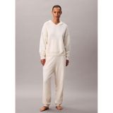 Calvin Klein Beyaz Kadın Kapüşonlu Standart Fit Sweatshirt PLUSH HOODIE.