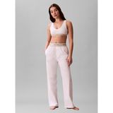 Calvin Klein Beyaz Kadın Pijama Alt LOGO SUPER POPLIN PANT