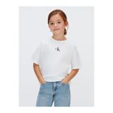 Calvin Klein BEYAZ KIZ ÇOCUK LOGOLU T-SHIRT
