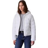 Calvin Klein Beyaz Logo Puffer Mont, L, LV047C521G, WHITE, Kadın