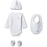 Calvin Klein Beyaz Unisex Bebek Desenli Hastane Çıkışı LVCKSJN02YYAF - 3 - 6 Ay