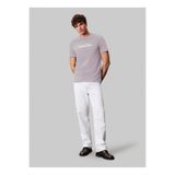 Calvin Klein Bisiklet Yaka Gri Erkek T-Shirt LV04RC852GPFP_SS 30s EU SP OUTLINE