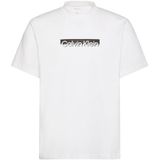 Calvin Klein Bisiklet Yaka Logo Baskılı Pamuklu Tişört, M, LV04LF812G, Beyaz, Erkek