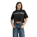 Calvin Klein Bisiklet Yaka T-Shirt , 2XS, LV044C903GUB1, Siyah, Kadın