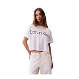 Calvin Klein Bisiklet Yaka T-Shirt, L, LV044C903GYAA, BEYAZ, Kadın