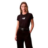 Calvin Klein Bisiklet Yaka T-Shirt, S, LV047C839G, Siyah, Kadın