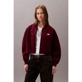 Calvin Klein Bol Kesim Scuba Kumaş Fermuarlı Bomber Kadın Bordo Ceket LV047C524G-VLP