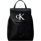 Calvin Klein BOLD CK FLAP MINI BACKPACK Kadın Sırt Çantası Black/White OS