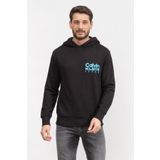 Calvin Klein Bold Color Institutional Hoody Erkek Kapüşonlu Sweatshirt Siyah