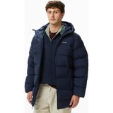 Calvin Klein Bonded Long Hooded Erkek Mavi Puffer Mont - CEF-Mavi - S