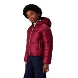 Calvin Klein Bordo Jakarlı Kapüşonlu Kız Çocuk Şişme Mont IG0IG027300KS, 10 Yaş