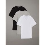 Calvin Klein Calvın Kleın Erkek Marka Logolu Günlük Kullanıma Uygun Siyah-Beyaz-Gri T-Shirt LV00NB4186 Mp1