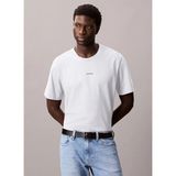 Calvin Klein Calvın Kleın Erkek Marka Logolu Organik Pamuklu Günlük Kullanıma Uygun Beyaz T-Shirt LV04LC241G Yaf - 2XL