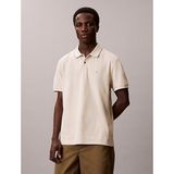 Calvin Klein Calvın Kleın Erkek Marka Logolu Organik Pamuklu Polo Yakalı Kısa Kollu Günlük Kullanıma Uygun Şık Görünümlü Krem Polo Yaka T-Shirt LV04LC239G 2jx - XL