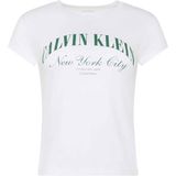 CALVIN KLEIN CALVIN KLEIN Kadın Marka Logolu Günlük Kullanıma Uygun Beyaz T-Shirt LV047F815G YAF