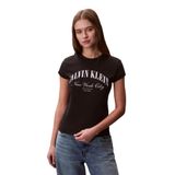 CALVIN KLEIN CALVIN KLEIN Kadın Marka Logolu Günlük Kullanıma Uygun Siyah T-Shirt LV047F815G UB1