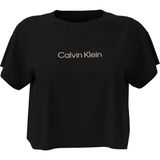 Calvin Klein Calvın Kleın Kadın Marka Logolu Pamuklu Bisiklet Yakalı Nem Emici Kumaşlı Şık Görünümlü Günlük Kullanıma Uygun Siyah T-Shirt LV00QS7656 Ub1 - XS