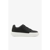 Calvin Klein Chunky Cupsole Bağcıklı Deri Tamamı Baskılı Kadın Siyah Sneaker YW0YW02058-BEH