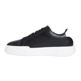 Calvin Klein CHUNKY CUPSOLE LACEUP LTH Erkek Spor Ayakkabı, Black/White/Black, 40