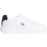 Calvin Klein CHUNKY CUPSOLE LACEUP LTH Erkek Spor Ayakkabı, White/Black/White, 42
