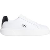 Calvin Klein CHUNKY CUPSOLE LACEUP LTH Erkek Spor Ayakkabı, White/Black/White, 45