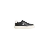 Calvin Klein CHUNKY CUPSOLE LACEUP WOV TXT Erkek Spor Ayakkabı, Black/Bright White, 40
