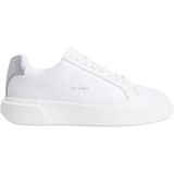 Calvin Klein CHUNKY CUPSOLE MET LTH Kadın Spor Ayakkabı, Bright White/Silver, 37