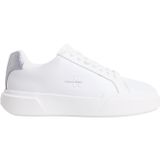 Calvin Klein CHUNKY CUPSOLE MET LTH Kadın Spor Ayakkabı, Bright White/Silver, 40