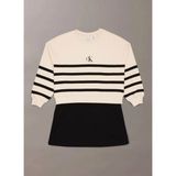 Calvin Klein Çizgili Ekru Kız Çocuk Kısa Elbise IG0IG029630K4 - 14 Yaş