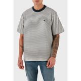 Calvin Klein Çizgili Pamuklu Regular Fit Bisiklet Yaka T Shirt LV04LD204G67U Erkek T Shirt LV04LD204G 67U - Beyaz - XL