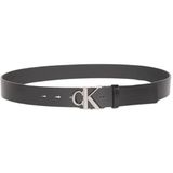 Calvin Klein Ck Buckle Tumbled 35Mm Erkek Kemer, Siyah, 80