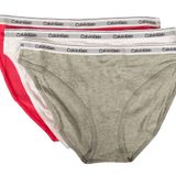 Calvin Klein CK Kadın Külot, 3'lü Paket Görünür Elastik Külot, Streç Pamuklu Ürün QD5207E