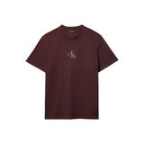 Calvin Klein CK Yazı Detay Kısa Kol Bisiklet Yaka T-Shirt, S, LV04RB866G, Kahverengi, Erkek