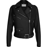 Calvin Klein classic faux leather biker Kadın Ceket ck black L