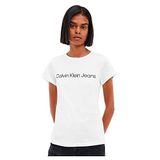 Calvin Klein core instit logo slim fit tee Kadın T-shirt bright white S