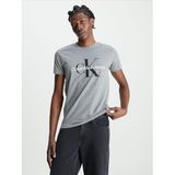 Calvin Klein CORE MONOLOGO SLIM TEE Erkek T-shirt Mid Grey Heather L