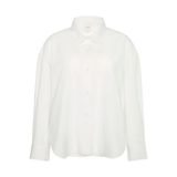 Calvin Klein Crisp Poplin Oversized Cropped Kadın Beyaz Gömlek, XL Beden