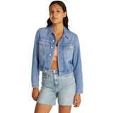 Calvin Klein cropped 90's denim trucker Kadın Ceket Denim Light S