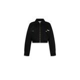 Calvin Klein Denim Cropped Jacket Soft Black Kadın Ceket, Siyah, L