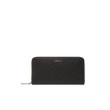 Calvin Klein Deri Cüzdan Ruched Long L-Zıp Siyah, Medium, 5003298229, SİYAH, kadın