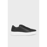 Calvin Klein Deri Logolu Kalın Taban Sneaker Ayakkabı HM0HM01016BEH Erkek Ayakkabı HM0HM01016 Beh - Siyah