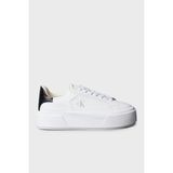 Calvin Klein Deri Logolu Platform Sneaker Ayakkabı YW0YW0192801W Bayan Ayakkabı YW0YW01928 01W - Beyaz - Siyah